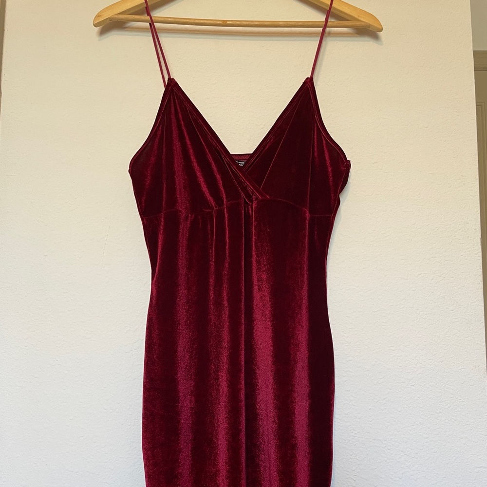 SHEIN Mini Red Velvet Dress